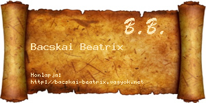 Bacskai Beatrix névjegykártya